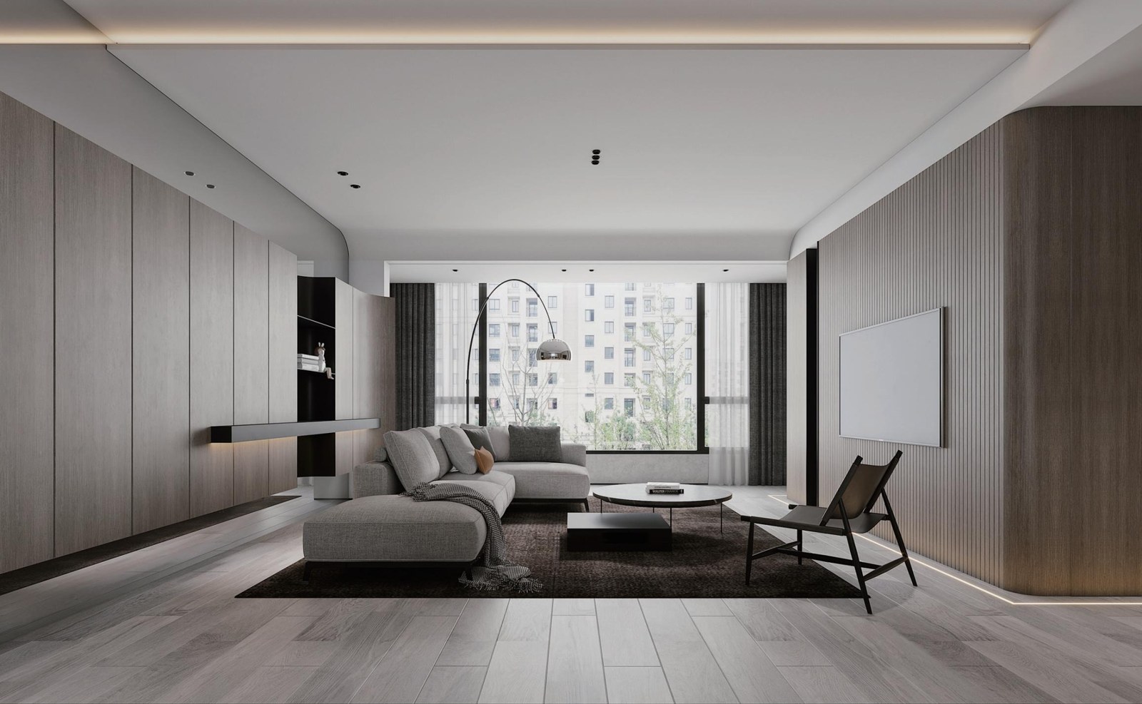 Contemporary interior illustrating decorative board applications